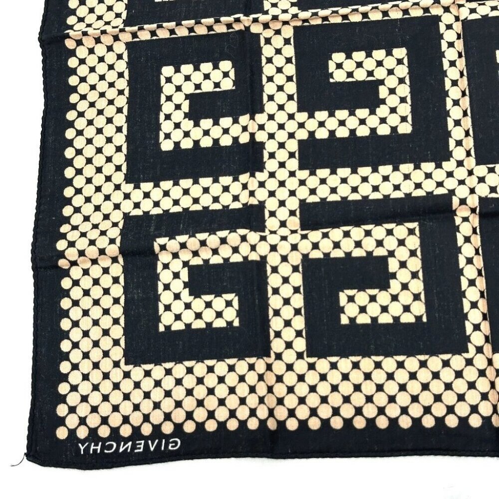 GIVENCHY logo handkerchief Scarf cotton Brown/Black - Picture 9 of 13